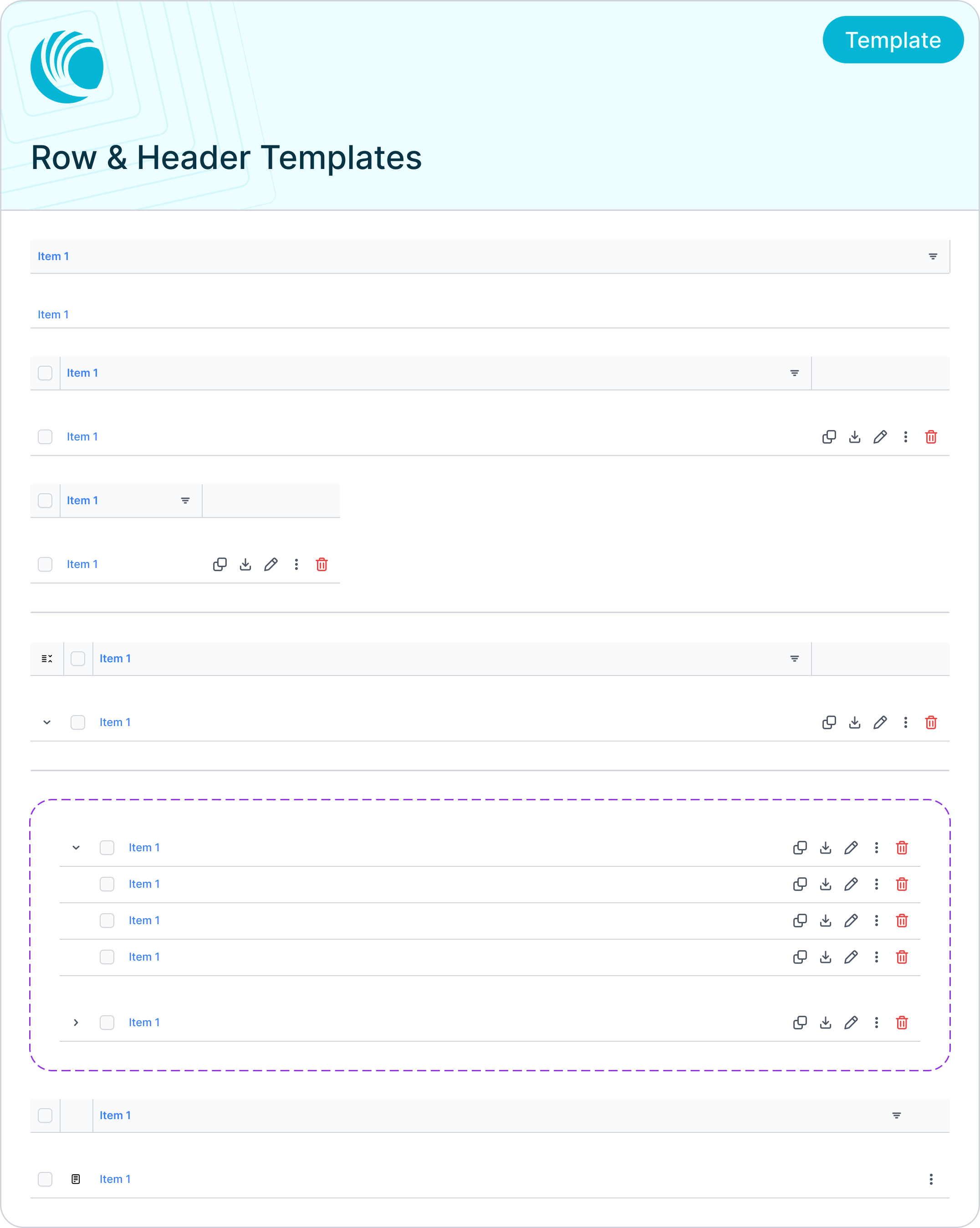 Dense Telemetry Table Rows